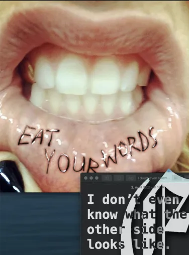 Bild: „EAT YOUR WORDS“. Ein Projekt der Klasse Birgit Brenner,  Akademie der Bildenden Künste Stuttgart