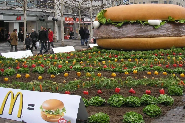 Bild: Gemüse im Burger – Burger im Gemüsebeet