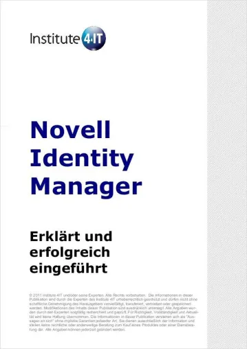 Report: Novell Identity Manager – Erklärt und erfolgreich eingeführt Bild: Report: Novell Identity Manager – Erklärt und erfolgreich eingeführt