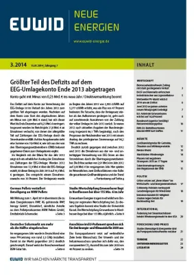 Bild: Größter Teil des Defizits auf dem EEG-Umlagekonto Ende 2013 abgetragen