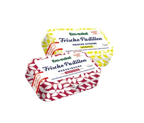 Bild: Spritzig-frisch und extra fruchtig: Dr. C. SOLDAN präsentiert zwei neue Sorten Em-eukal Frische Pastillen