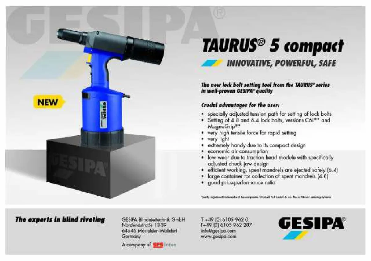 GESIPA TAURUS 5 compact für Schließringbolzen