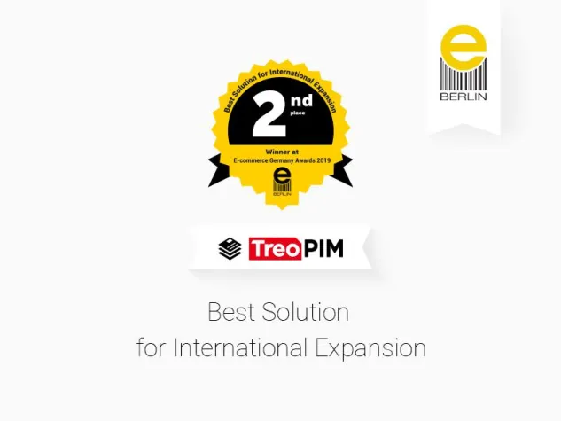 TreoPIM belegt den 2. Platz bei der E-Commerce Germany Awards 2019 Bild: TreoPIM belegt den 2. Platz bei der E-Commerce Germany Awards 2019