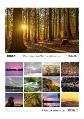 Der Harz bei Tag und Nacht: Neuer Wandkalender für 2025 Bild: Der Harz bei Tag und Nacht: Neuer Wandkalender für 2025