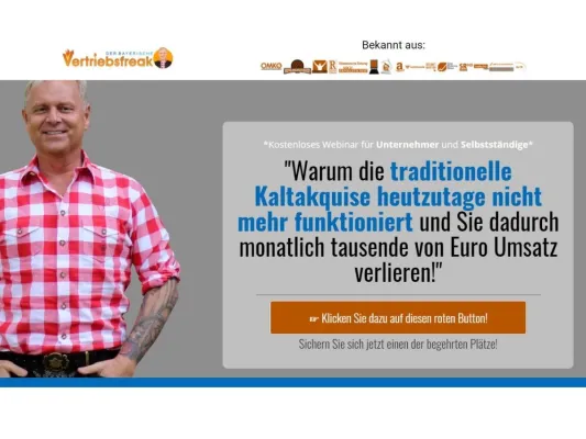 Webinar von Uwe Rieder, der bayerische Vertriebsfreak: "Warum die Kaltakquise nicht mehr funktioniert!" Bild: Webinar von Uwe Rieder, der bayerische Vertriebsfreak: "Warum die Kaltakquise nicht mehr funktioniert!"