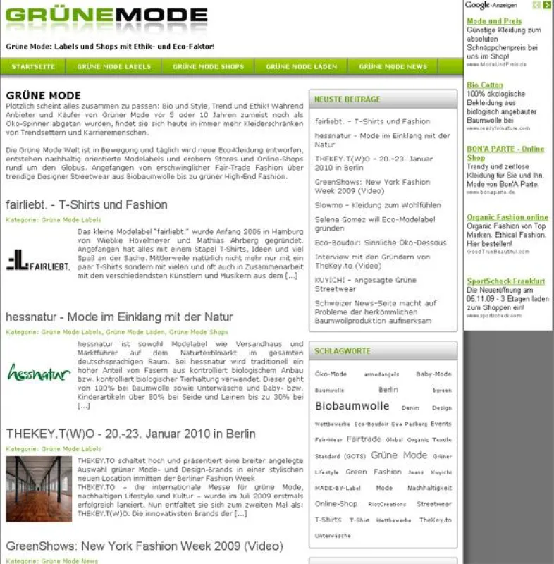 Screenshot GrueneMode.com