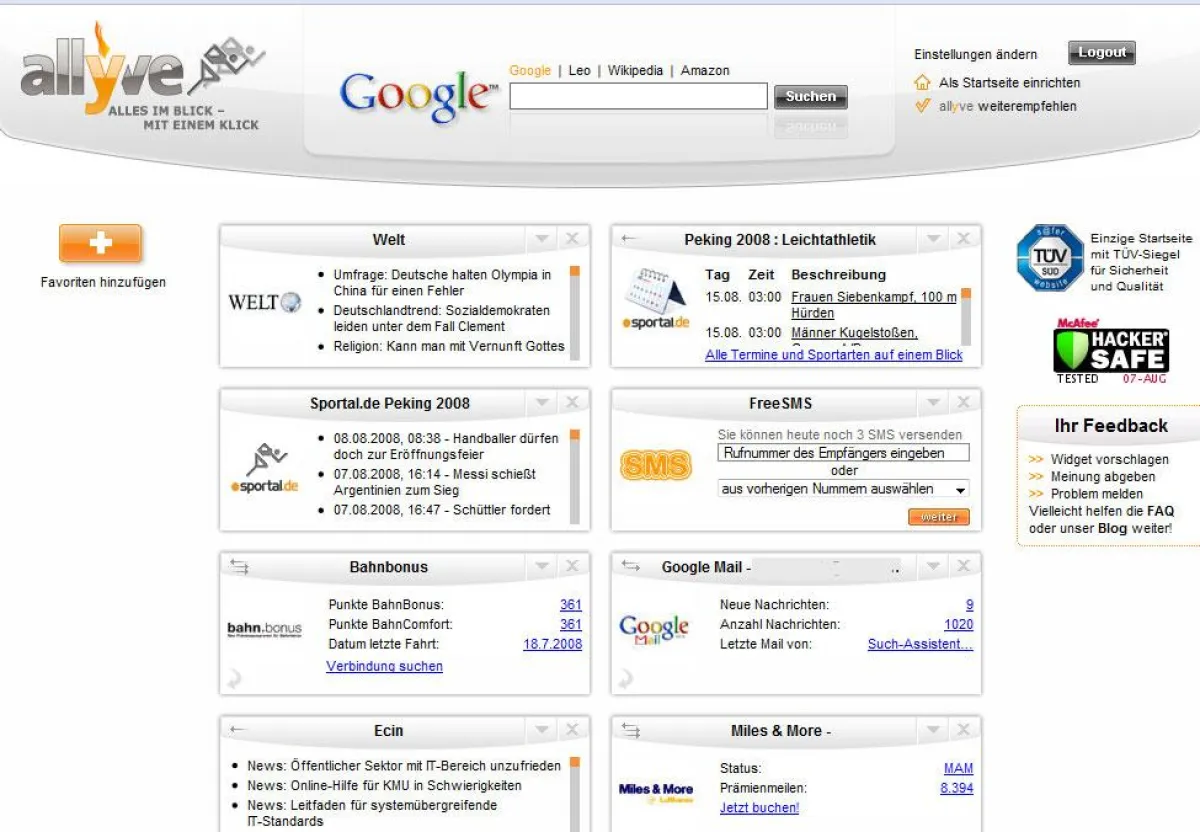 allyve.com im Zeichen des Sports