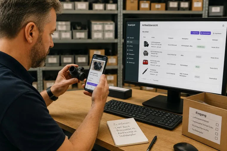 Bild: Ein Foto, strukturierte Daten, fertige Inserate: ScanlyAI automatisiert die Vermarktung großer Artikelmengen