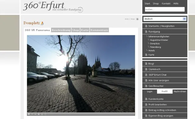 Bild: 360° Erfurt - neues Stadtportal mit 360° Panoramas für Erfurt