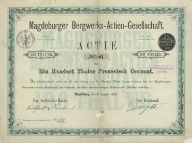 Magdeburger Bergwerks-AG – älteste Aktiengesellschaft des Ruhrbergbaus Bild: Magdeburger Bergwerks-AG – älteste Aktiengesellschaft des Ruhrbergbaus