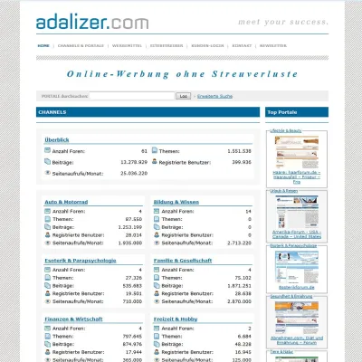 Bild: Forumvermarkter Adalizer.com mit neuem Webauftritt