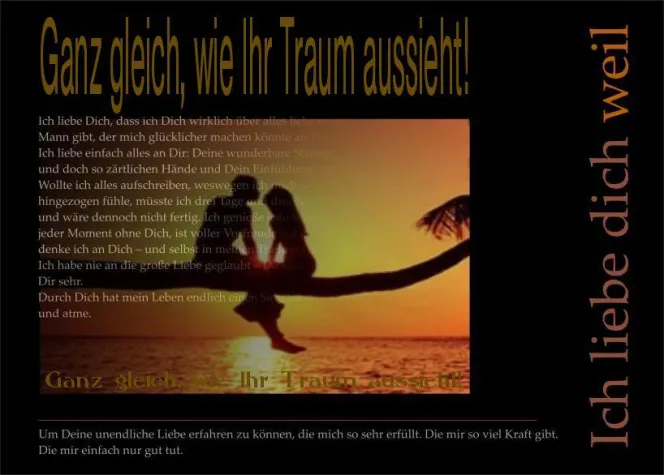 Ganz gleich, wie Ihr Traum aussieht Bild: Ganz gleich, wie Ihr Traum aussieht