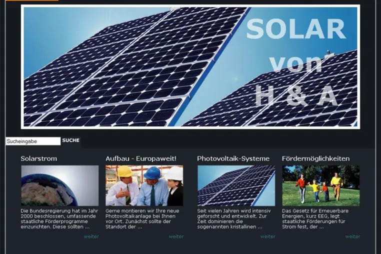 Bild: CityPepper GmbH relauncht B2C Infoseite für Photovoltaik der Firma H & A Montage S.a.r.l.