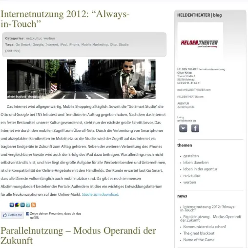 HELDENTHEATER mit neuer Website unter heldentheater.com online Bild: HELDENTHEATER mit neuer Website unter heldentheater.com online