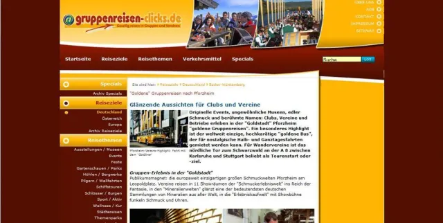 Bild: Goldener Bus für Club-, Vereins- und Betriebsausflüge - Pforzheim-Tour-Porträt in gruppenreisen-clicks.de