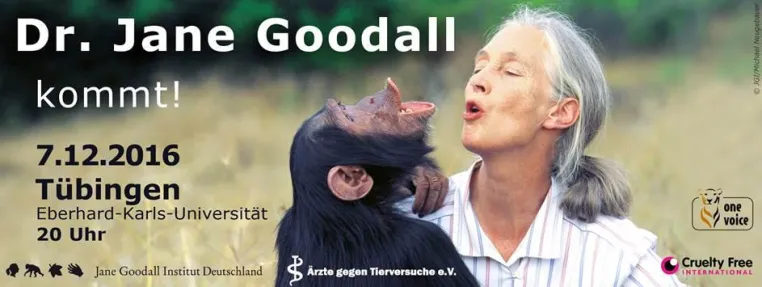 Vortrag von Dr. Jane Goodall in Tübingen Bild: Vortrag von Dr. Jane Goodall in Tübingen
