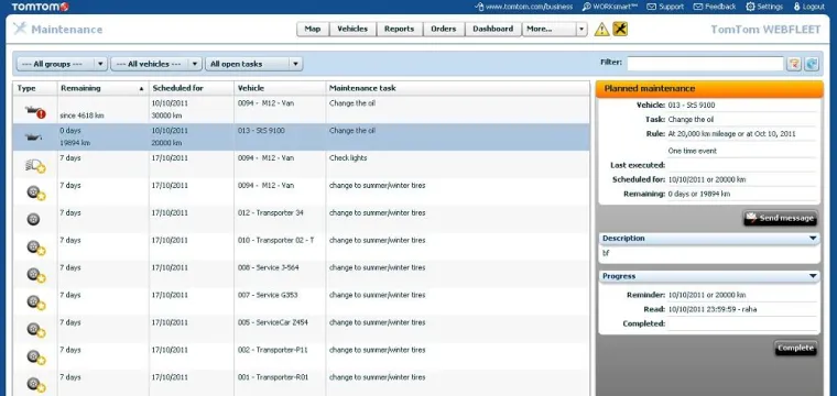 Bild: Telematik-Markt.de berichtet über die neue Service- und Wartungsplanung für Flottenfahrzeuge von TomTom