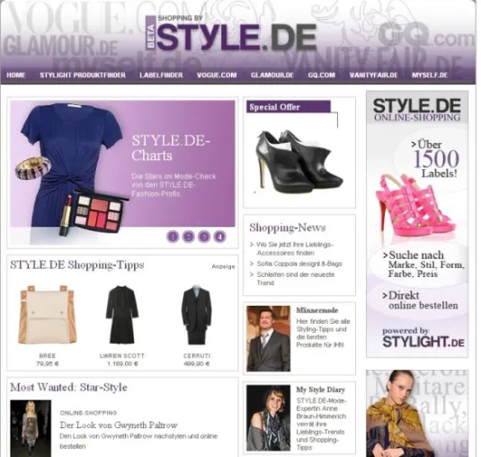 Online-Shopping in einer neuen Dimension - CondéNet launcht Style.de Bild: Online-Shopping in einer neuen Dimension - CondéNet launcht Style.de