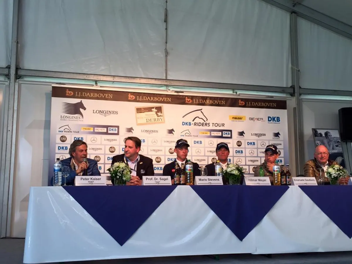 Die Pressekonferenz nach der 1. Qualifikation am Donnerstag.