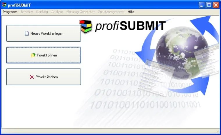 Bild: profiSUBMIT: Homepage per Mausklick in den Suchmaschinen anmelden