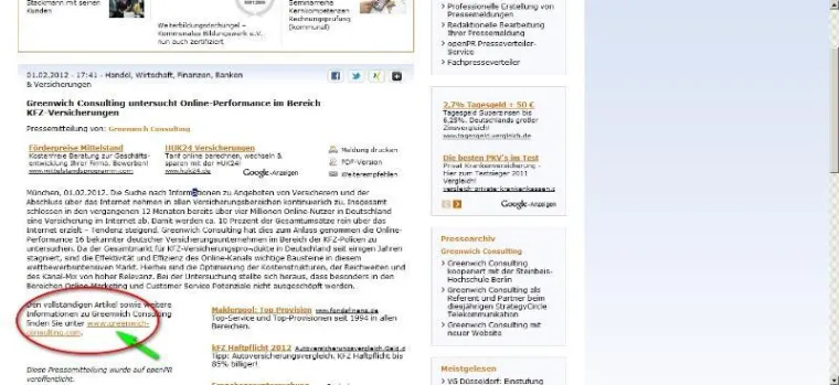 Bild: Greenwich Consulting untersucht Online-Performance im Bereich KFZ-Versicherungen