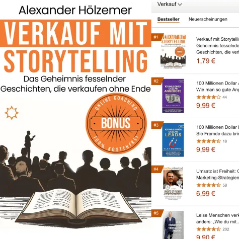 Bild: Verkauf mit Storytelling: Alexander Hölzemers neues Buch stürmt direkt auf Platz 1 der Bestsellerlisten