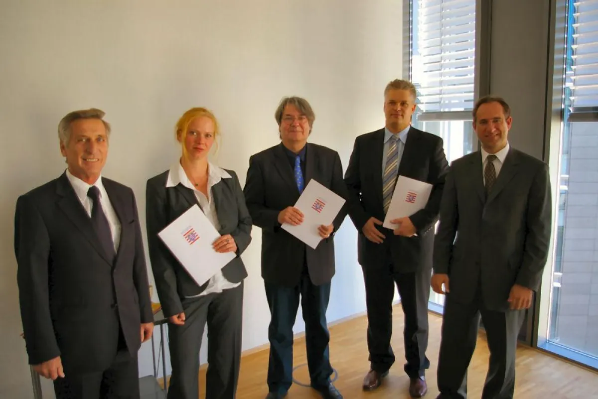 Hans-Jörg Bähr (Präsident der EFF), Prof. Dr. Mierke, Prof. Beyer, Prof. Dr. Müller-Späth, Prof. Dr. Pradel (Vize-Präsident der EFF und Geschäftsführer des Kölner Standorts)