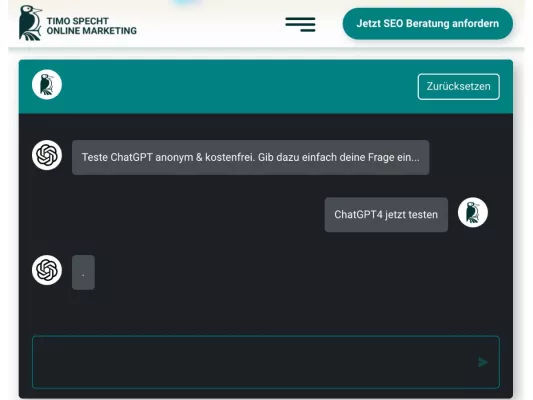 Bild:  ChatGPT Tool - Anonym und ohne Anmeldung: Specht GmbH erweitert sein Angebot um ein kostenloses Tool