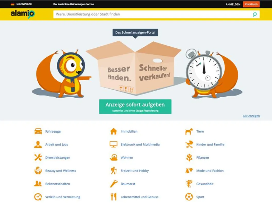 Homepage von alamio.de