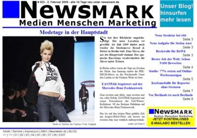 Bild: PDF-Magazin NewsMARK über die Modetage in der Hauptstadt