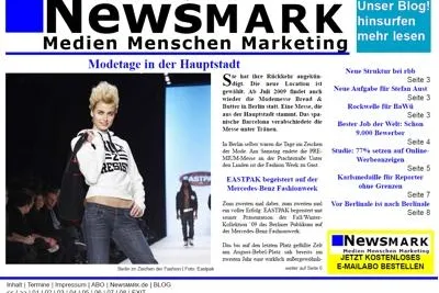 PDF-Magazin NewsMARK über die Modetage in der Hauptstadt Bild: PDF-Magazin NewsMARK über die Modetage in der Hauptstadt