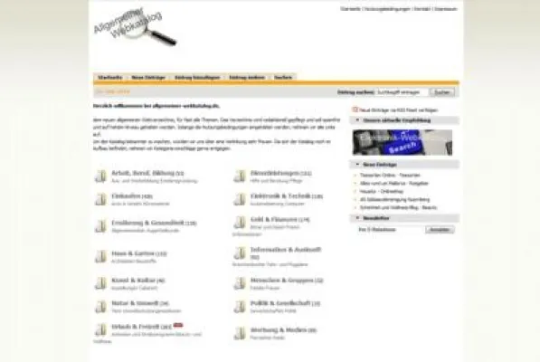 Bild: Allgemeiner-Webkatalog.de mit neuer Ordner-Struktur