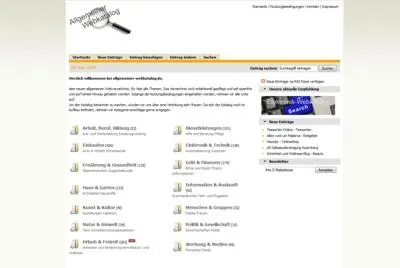 Bild: Allgemeiner-Webkatalog.de mit neuer Ordner-Struktur