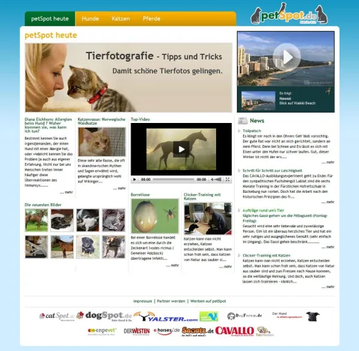 Tierportal petSpot startet mit über einer Million Abrufe in die IVW Reichweitenmessung Bild: Tierportal petSpot startet mit über einer Million Abrufe in die IVW Reichweitenmessung