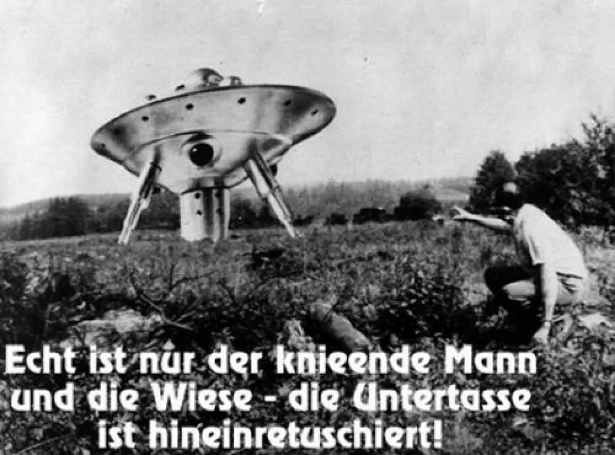 Fliegende Untertasse als Foto-Retusche