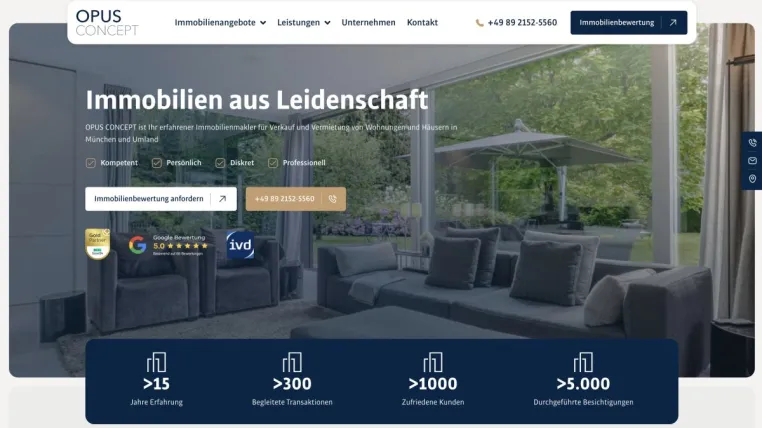 Bild: OPUS CONCEPT Immobilien launcht neue Website mit kostenloser Immobilienbewertung München
