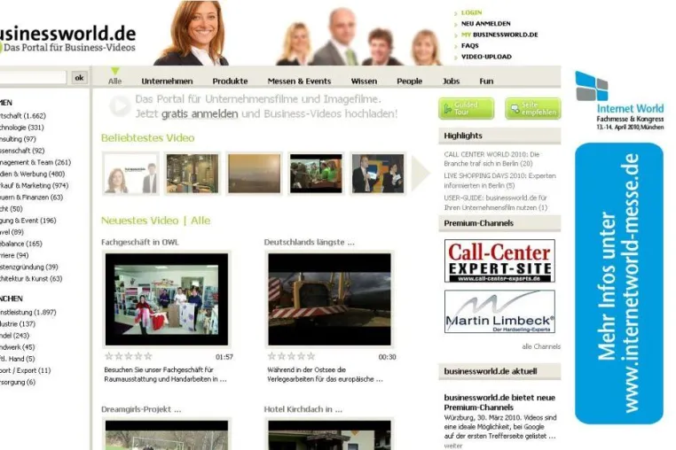 Bild: businessworld.de: Business-Video-Portal sammelt 2.222 Wirtschafts-Videos in zwei Jahren