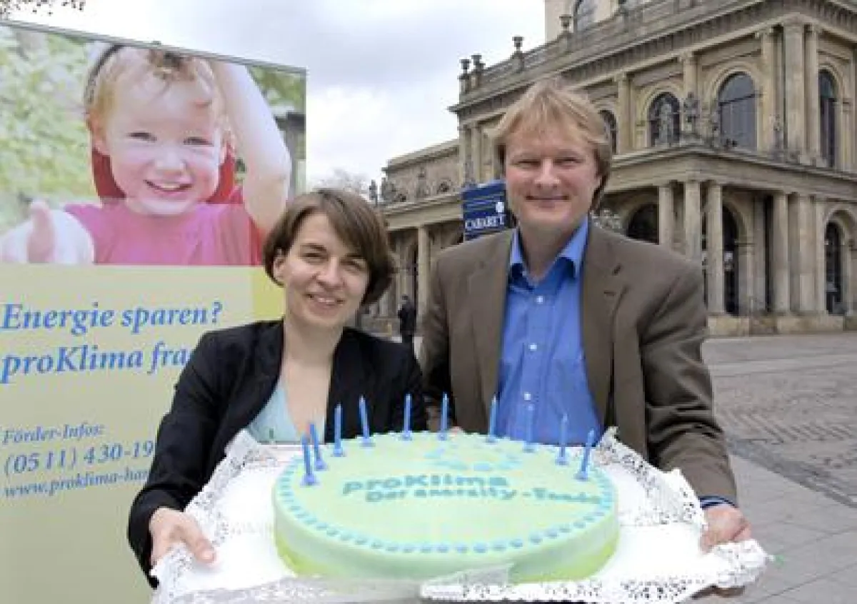 proKlima-Geschäftsführer Matthias von Oesen und Mitarbeiterin Anke Unverzagt
