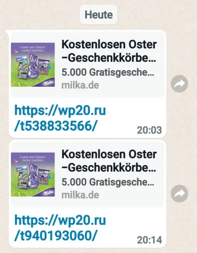 Vorsicht! Fake-Osterhasen-Gewinnspiel von Milka Bild: Vorsicht! Fake-Osterhasen-Gewinnspiel von Milka