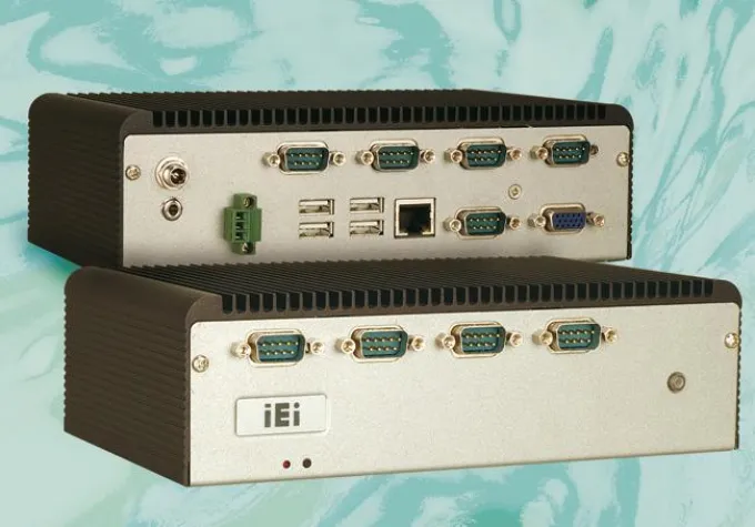 Bild: Lüfterloser embedded-PC mit 8 x RS-232
