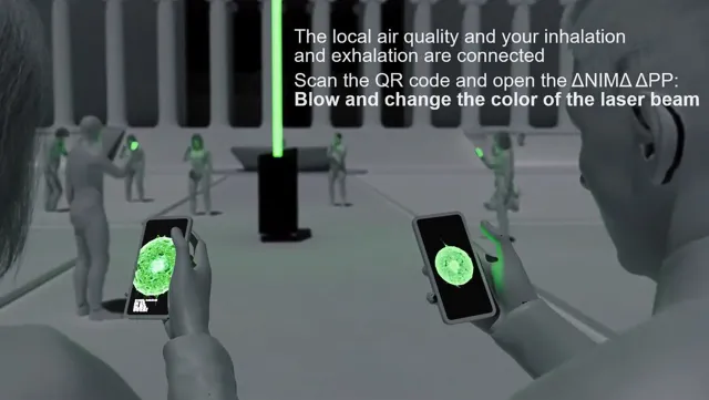 Bild: S∆BINE K∆CUNKO: ∆IRPL∆Y Die welterste kollaborative Lungenmaschine – Laserperformance zur Tagundnachtgleiche 