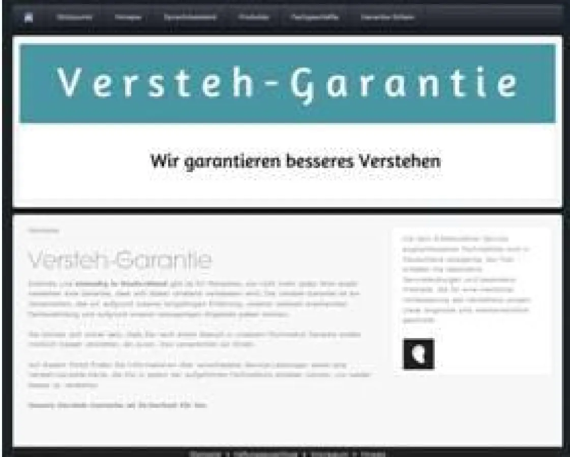 Neu: Die Versteh-Garantie