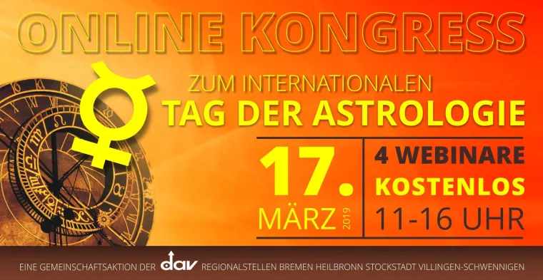 Online-Vorträge gratis zum Tag der Astrologie 2019 am 17. März Bild: Online-Vorträge gratis zum Tag der Astrologie 2019 am 17. März