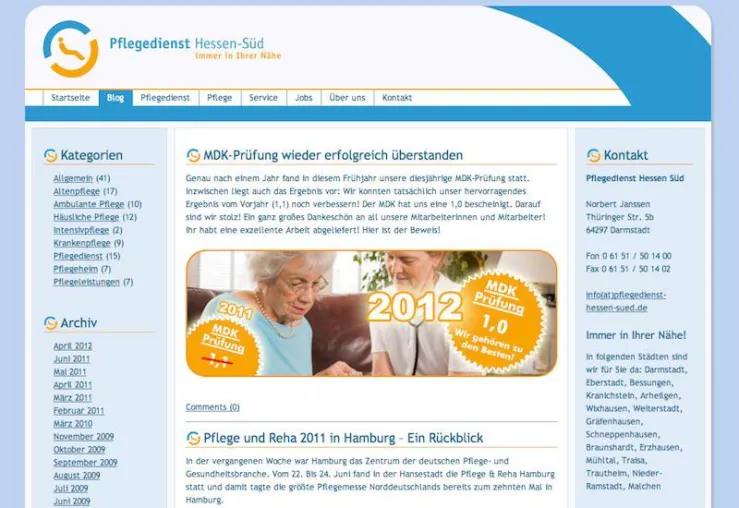 Bild: Pflegedienst Hessen Süd erreicht Traumnote 1,0 bei der MDK-Prüfung 2012