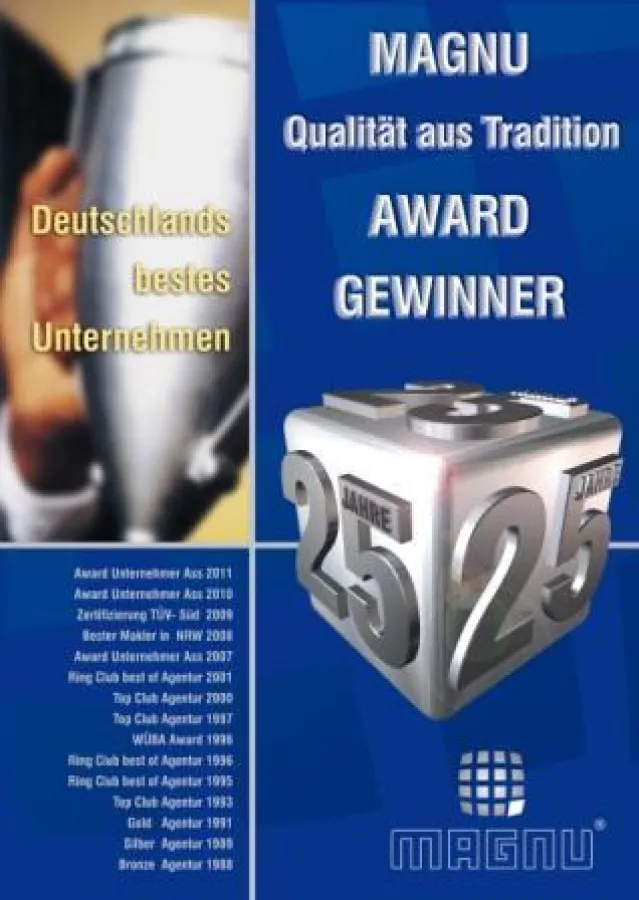 25 Jahre angenehm anders als andere, MAGNU GmbH wurde vielfach ausgezeichnet und gehört zu den besten Unternehmen Deutschlands