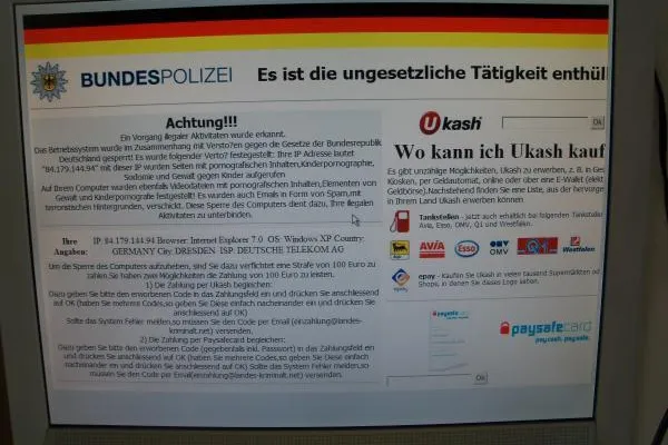 Bild: BKA-Virus und Bundespolizei-Trojaner greifen um sich