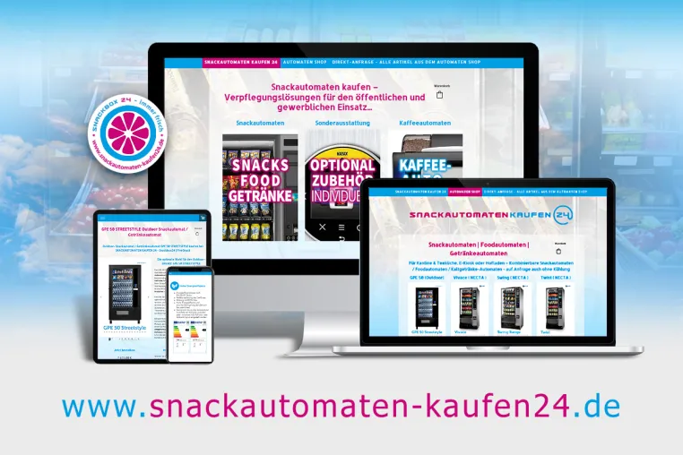 Bild: Weblaunch unter www.snackautomaten-kaufen24.de - Snackautomaten und Getränke-Automaten aus Hamburg