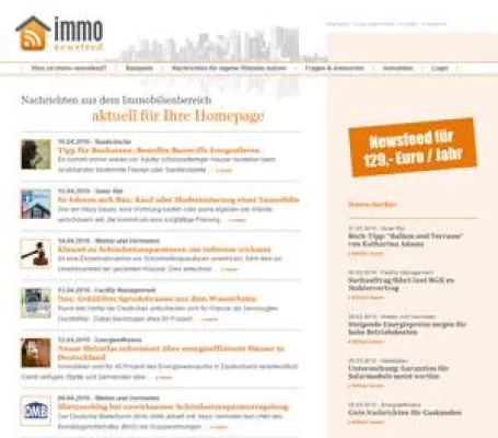 Bild: Immobilienmakler-Tool immonewsfeed verbessert Suchmaschinen-Platzierung