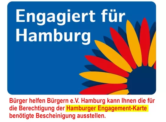 Bild: Holen Sie sich die Hamburger Engagement-Karte: Bürger helfen Bürgern e.V. Hamburg hilft weiter!