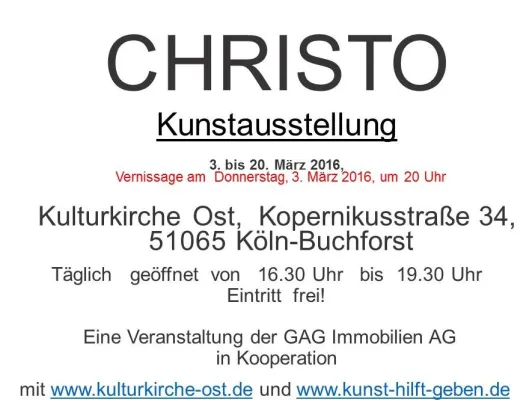 Bild: Christo Kunstausstellung in Köln in Kulturkirche - Ost